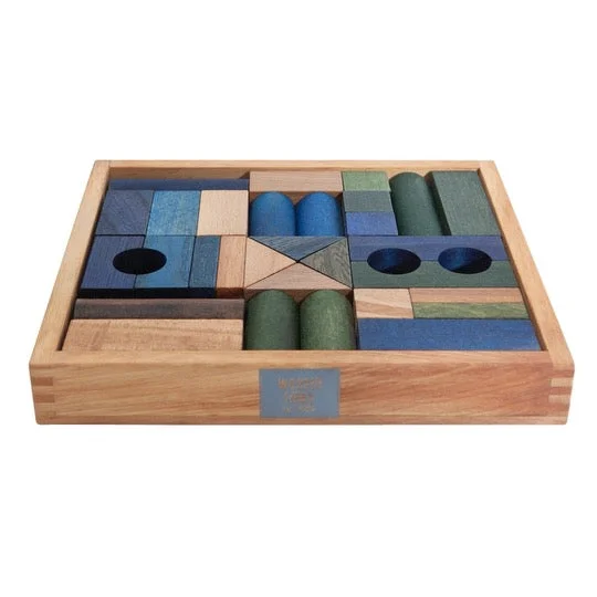 Wooden Story 30 Piece Block Set · Cool Tones