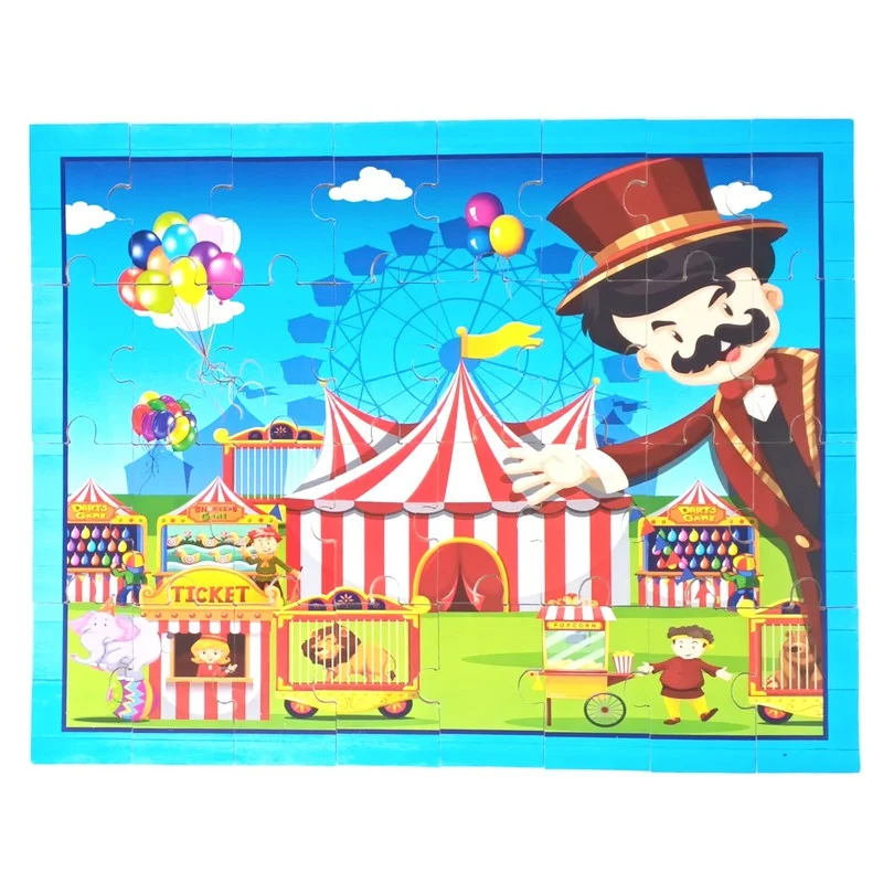 32 Pcs Circus Puzzle with Tray ( Wooden )