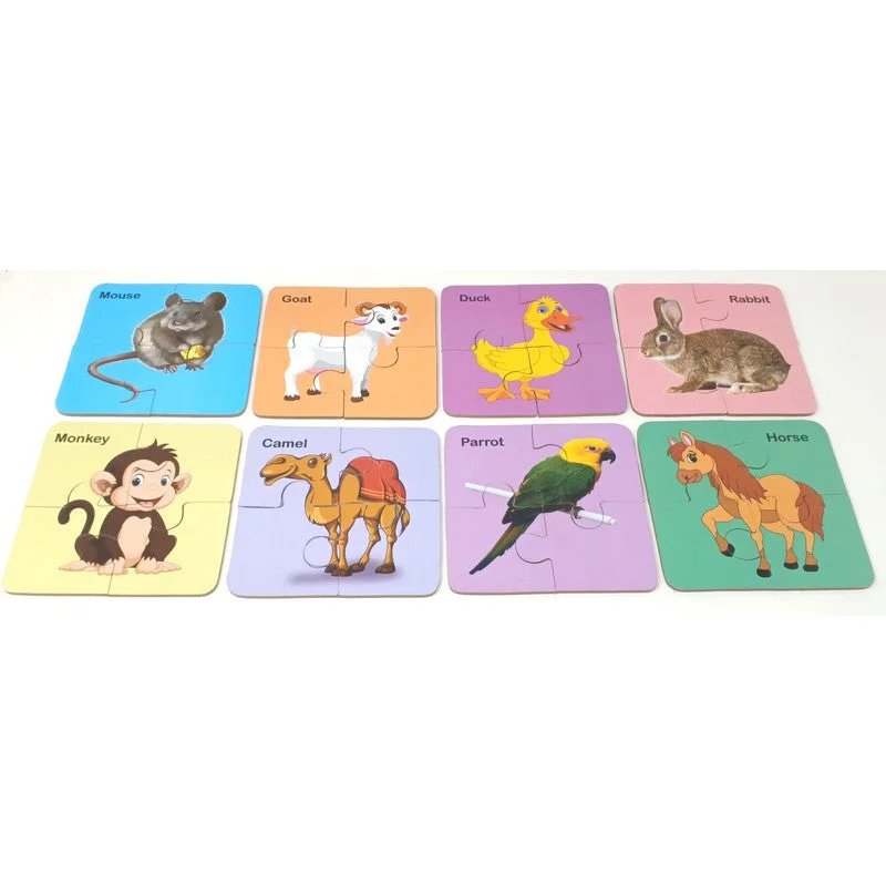 32 Pcs Wooden Animal Puzzle Set (Set of  8 Puzzles)