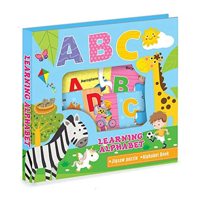 ABC Puzzle Box with Picture Book: Learn Alphabets with Easy to Solve 28 Pieces Jigsaw Puzzle