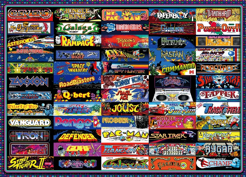 Arcadeageddon! Retro Arcade Game Collage 1000-Piece Jigsaw Puzzle