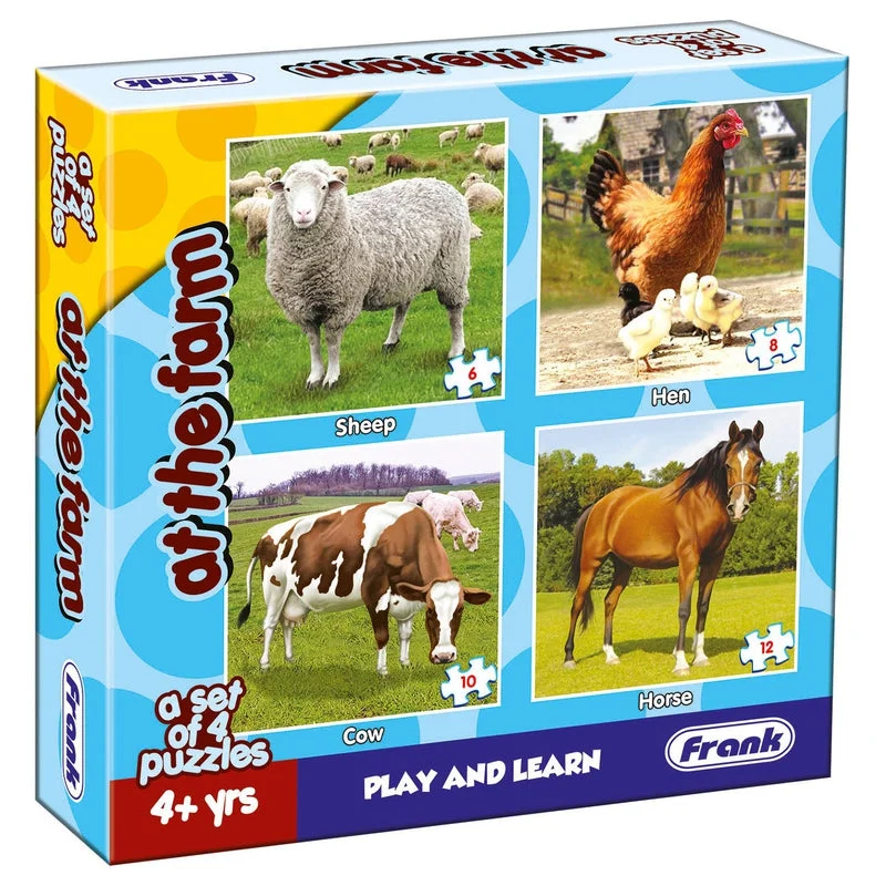 At The Farm - A Set of 4 Puzzles- 6, 8, 10 & 12 Pieces