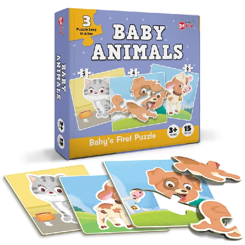 Baby Animal Fun & Educational Jigsaw Puzzle Set (15 Pieces)