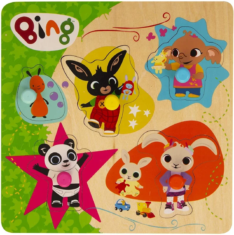 Bing Wooden Pick and Place Puzzle Multicolor