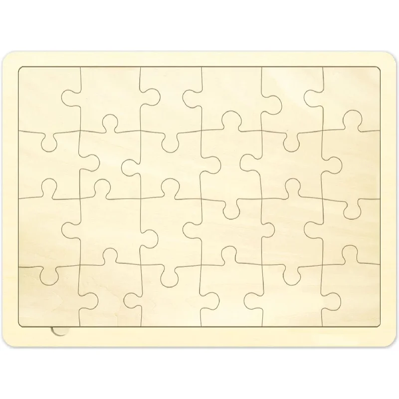 Blank Puzzle With 24 Pieces, Each Piece Is Unique, Blank Wooden Jigsaw Puzz