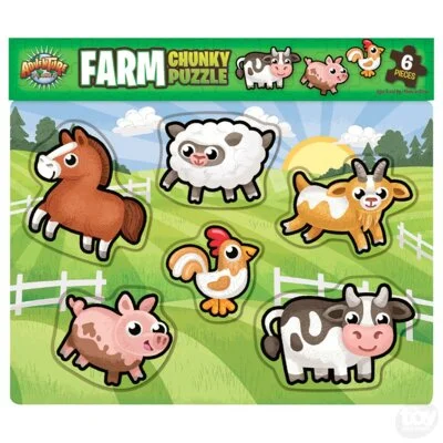 11.75" X 10.25" Chunky Farm Puzzle 6 pcs