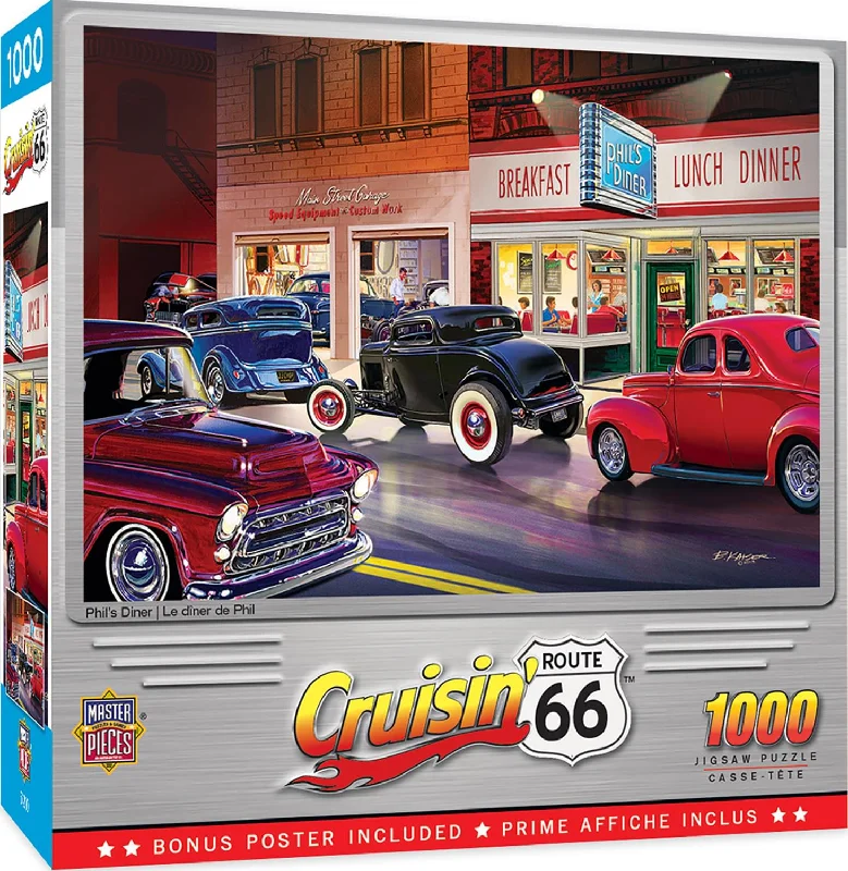 Cruisin Route 66 Phils Diner 1000 Piece Jigsaw Puzzle