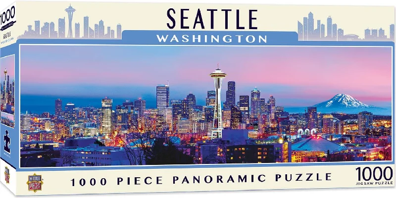 Downtown Seattle Washington 1000 Piece Panoramic Jigsaw Puzzle