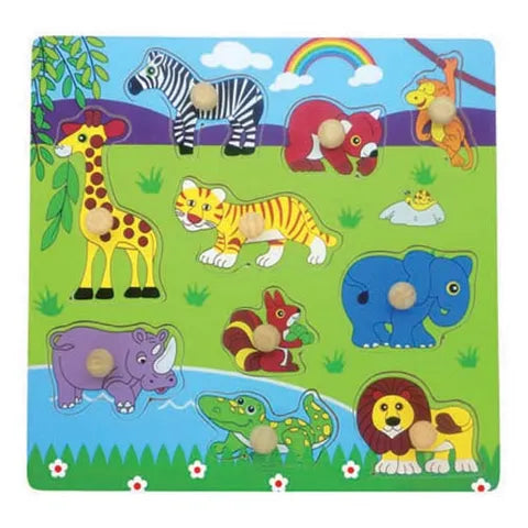 Safari Wooden Peg Puzzle 10 pcs