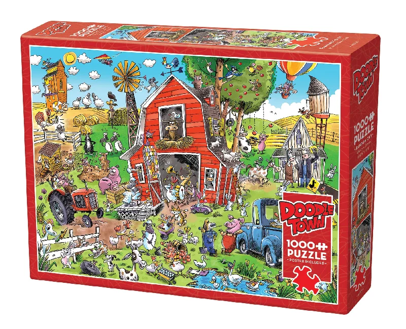 Farmyard Folly DoodleTown 1000 Piece Puzzle - Online Exclusive