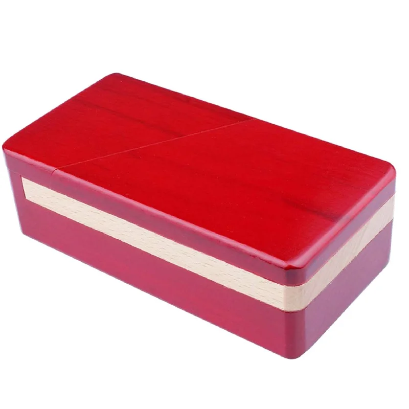 Impossible Box Puzzle Master Secret Opening Box Wooden Red Magic Box With S