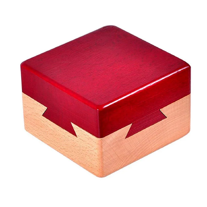 Impossible Dovetail Box Mini 3D Brain Teaser Wooden Magic Drawers Gift Jewe