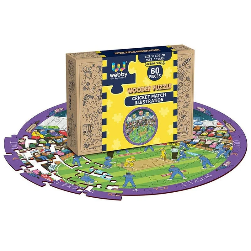 Cricket Premier League Wooden Jigsaw Round Puzzle (60 Pieces)