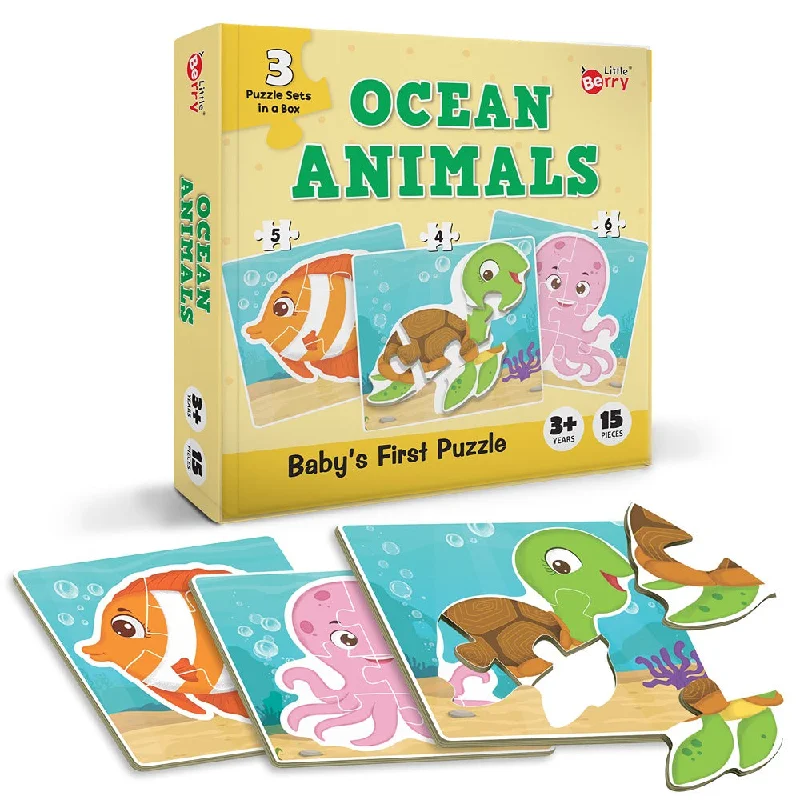 Learning & Educational Ocean Animals Jigsaw Puzzle Set (15 Pieces)