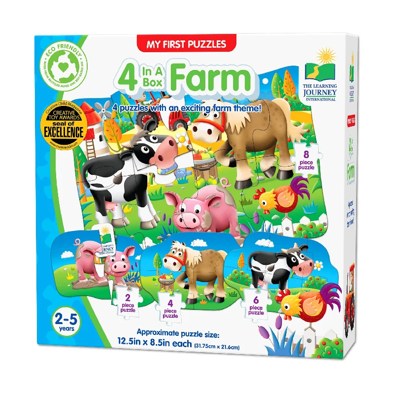 My First Puzzles - 4 In A Box - Farm: 20 Pcs