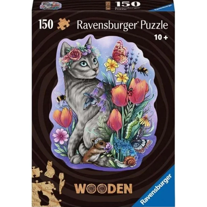 Lovely Cat Wooden 150 Piece Puzzle Ravensburger