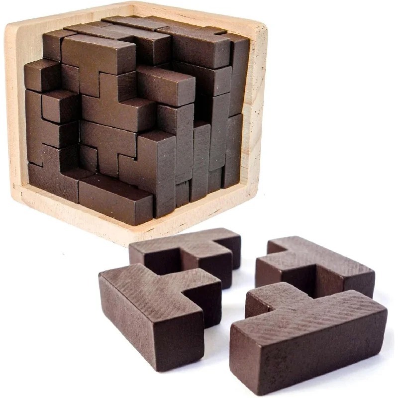 Original 3D Wooden Brain Teaser Puzzle: Engaging 3D Puzzle Box For Kids 8 1