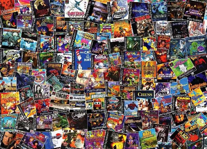 PlayStation Video Game Box Collage 1000-Piece Jigsaw Puzzle