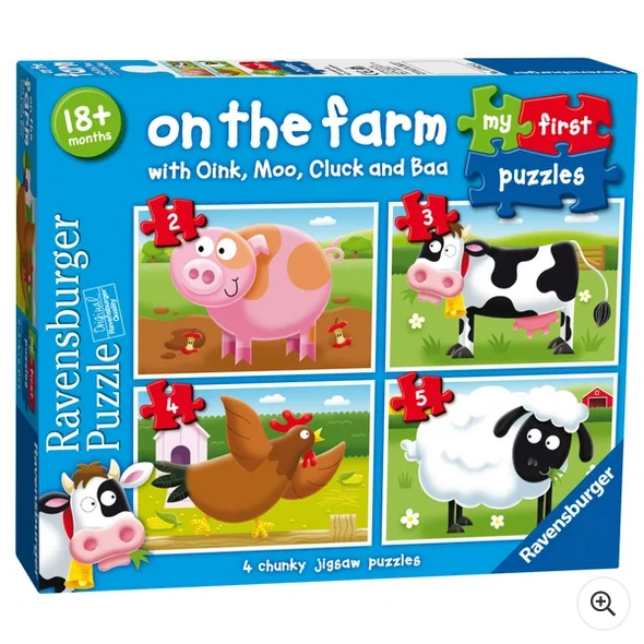 Ravensburger: On the Farm: 2/3/4/5 Piece Puzzle