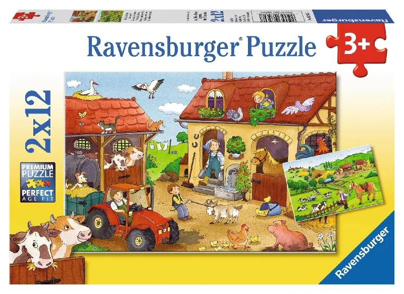 Ravensburger - Working on the Farm Puzzle 2x12 pieces