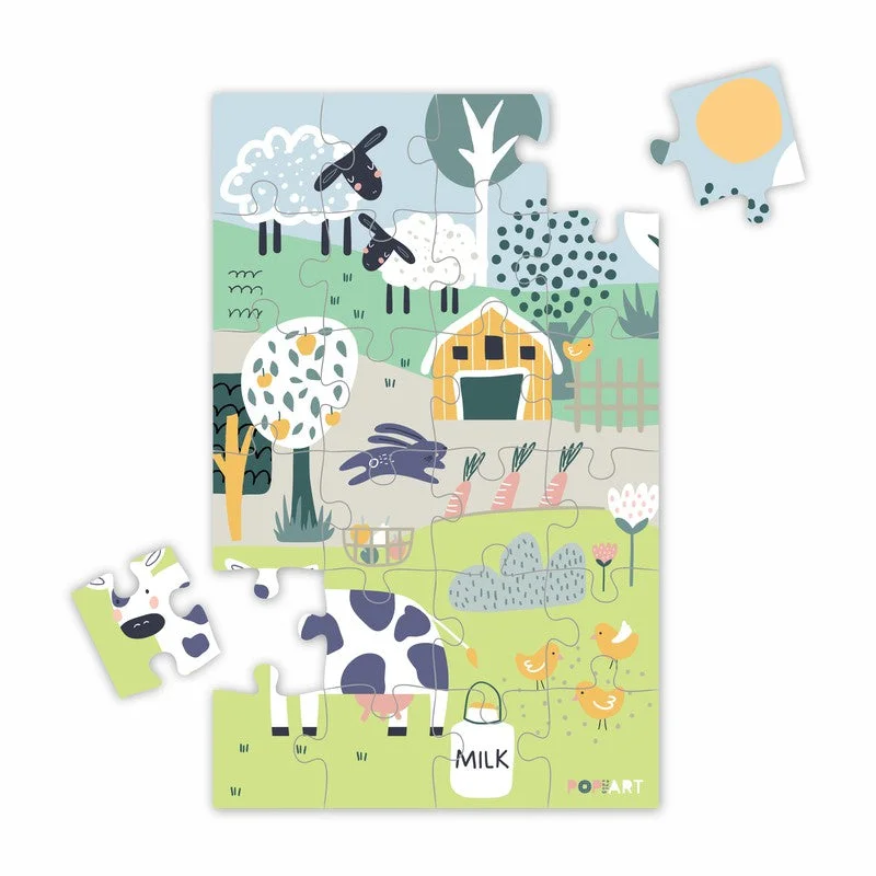 Reversible Puzzle for Kids - Farm & City