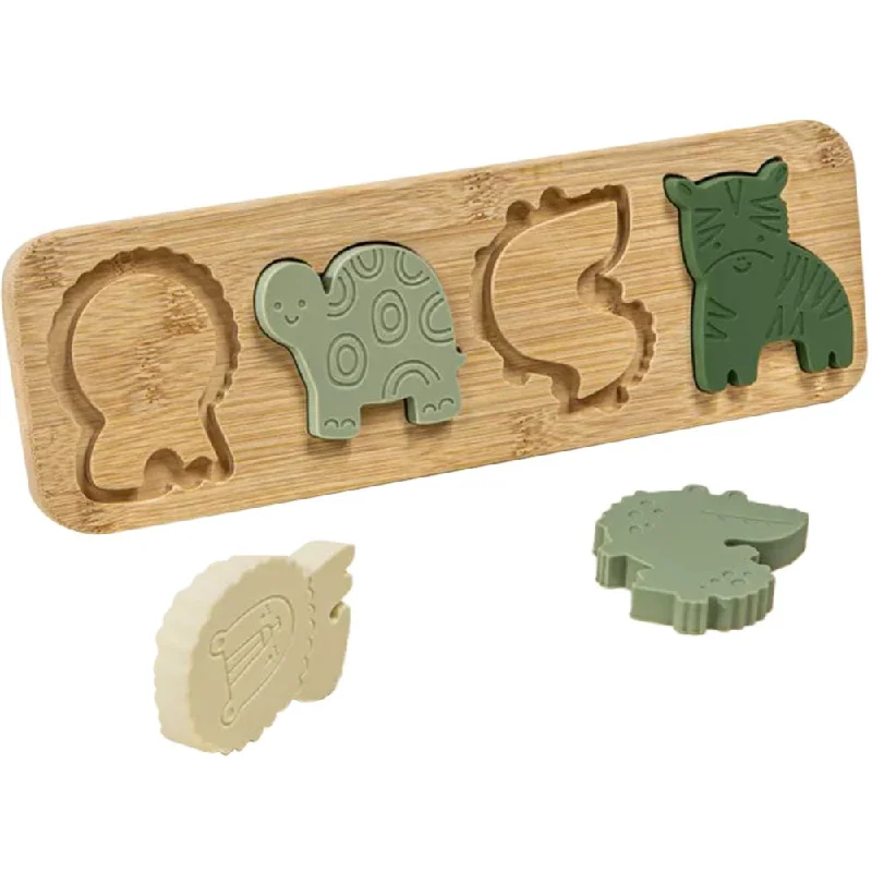 Silicone Puzzle on Wooden Plate - Savana