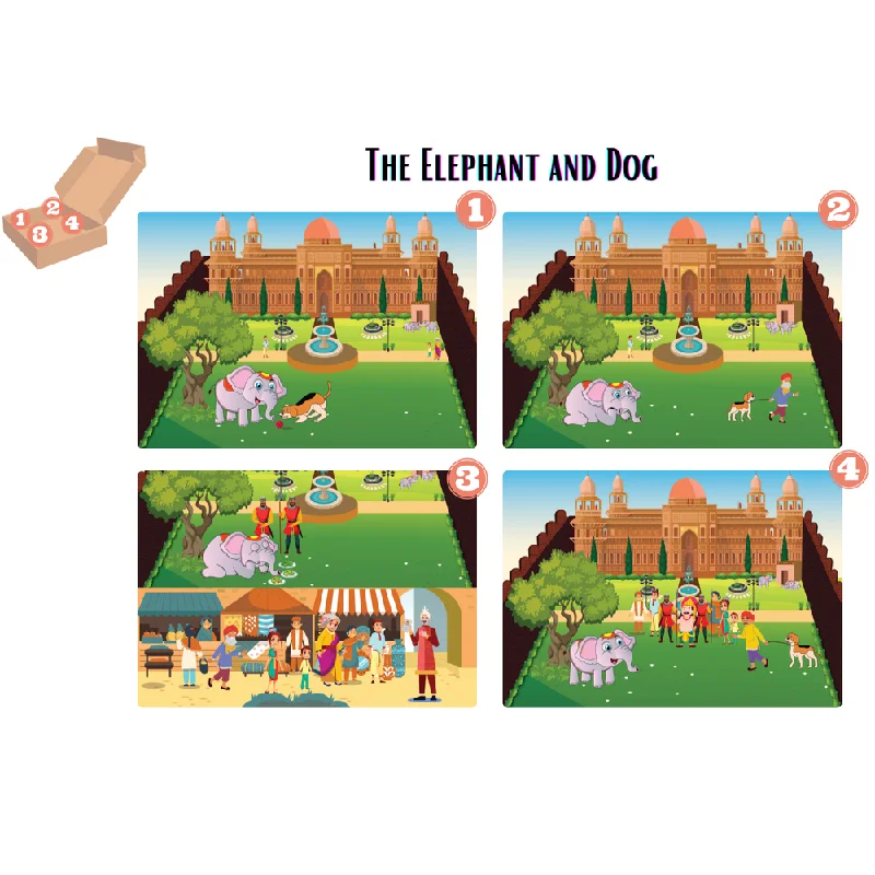 The Elephant And Dog Wooden Story Puzzles Set (48 Pieces)