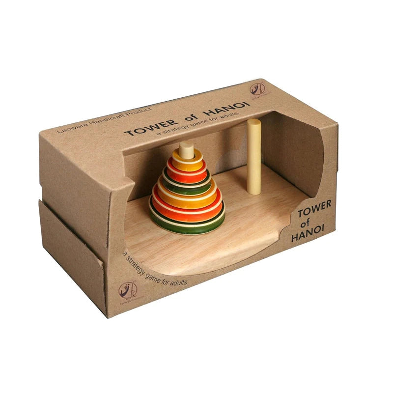 Tower of Hanoi Edge Wooden Pyramid Puzzle