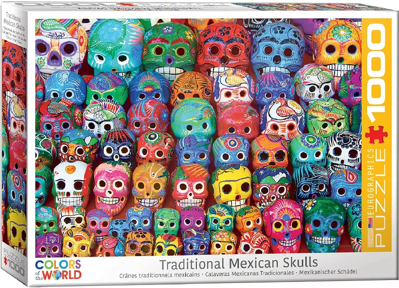 Traditional Mexican Skulls 1000 Piece Jigsaw Puzzle