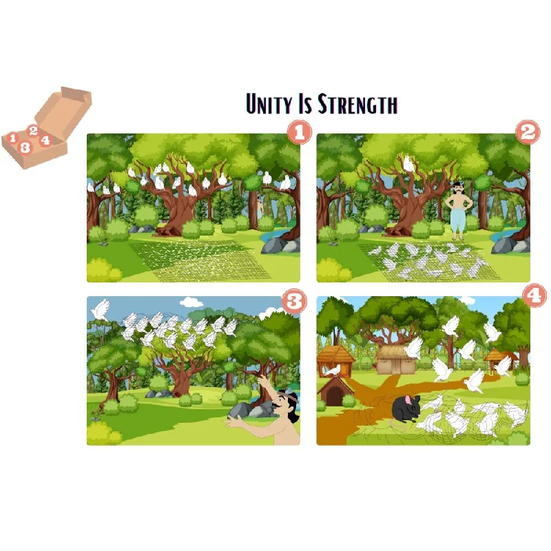 Unity Is Strength Wooden Story Puzzles Set (48 Pieces)