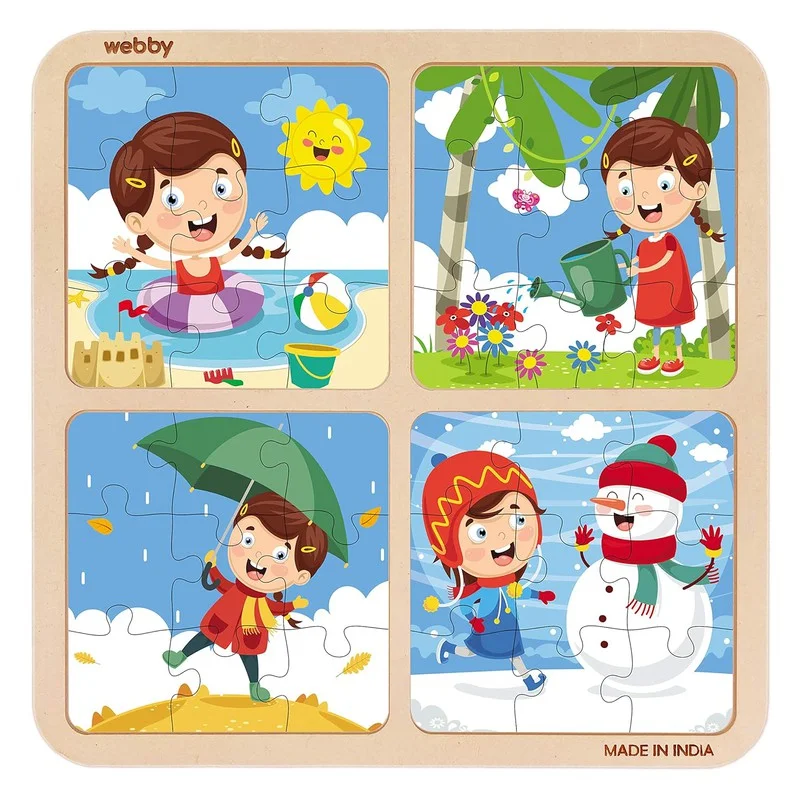 4 In 1 Wooden Season Puzzle Toy, 36 Pcs