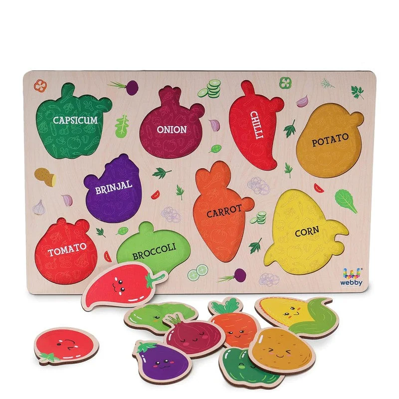 Wooden Educational Vegetables Puzzle for Kids