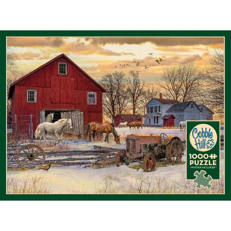 Winter on the Farm 1000 Piece Puzzle Cobble Hill