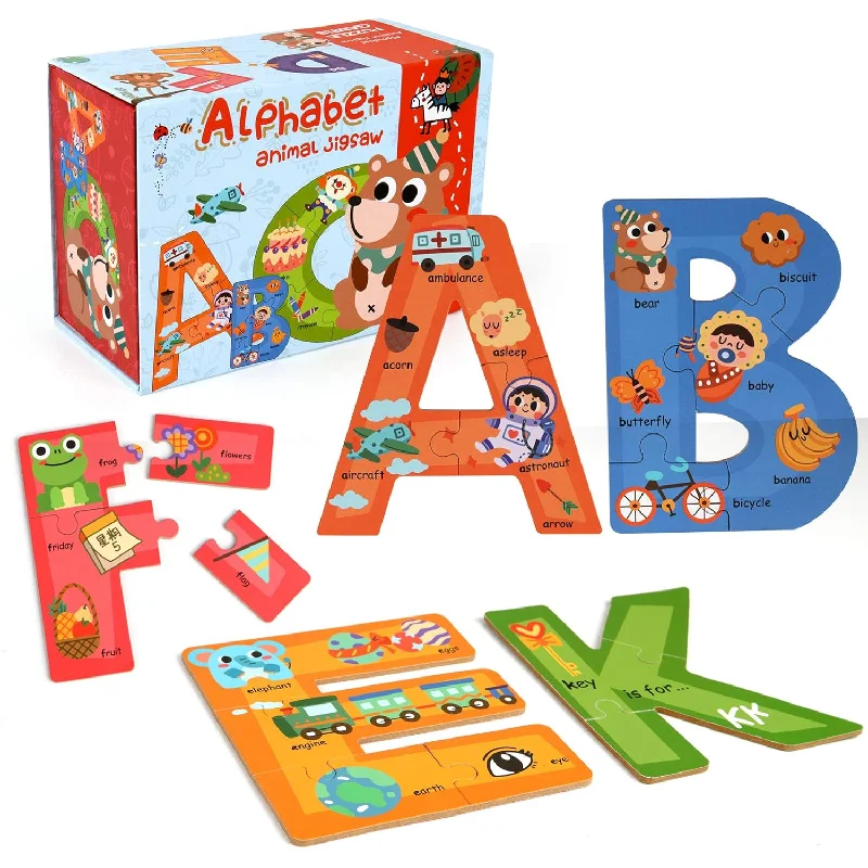 Wooden Alphabet Puzzles For Kids Ages 3 5, Abc Learning For Toddlers Ages 3