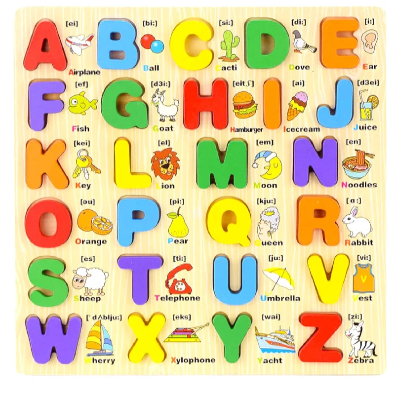 Wooden Alphabet Puzzles For Toddlers 2 6 Years Old, Montessori Pre School Educ