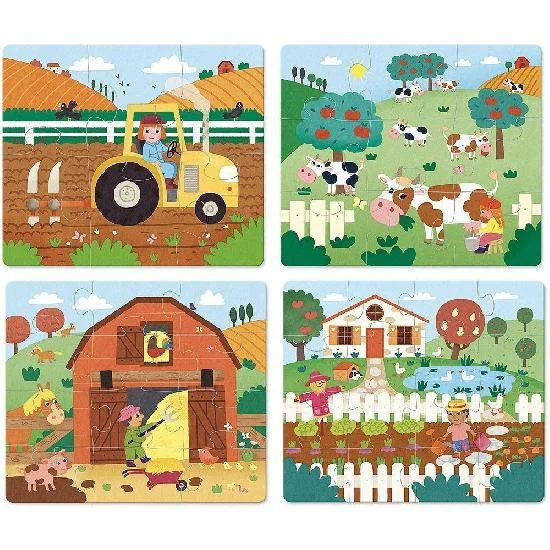 Wooden Farm Progressive Puzzles by Vilac