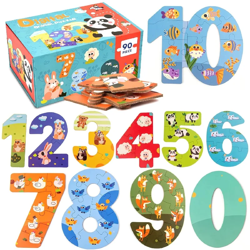 Wooden Floor Puzzles for Kids Ages 3-5,Montessori Preschool Educational Lea