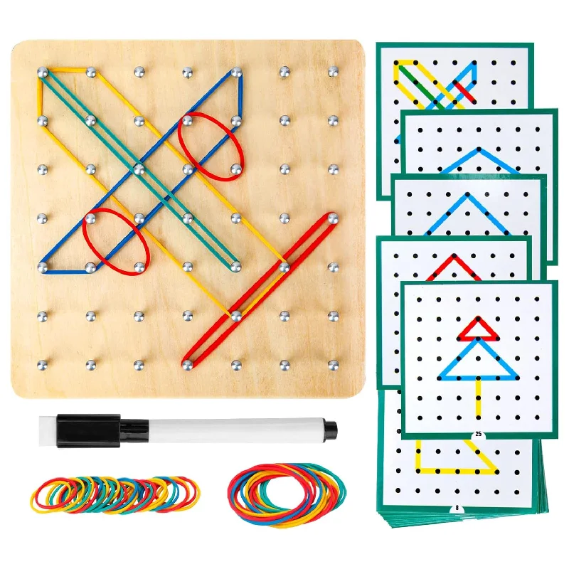 Wooden Geoboard,Montessori Toy,Graphical Mathematical Education Toy For Kid