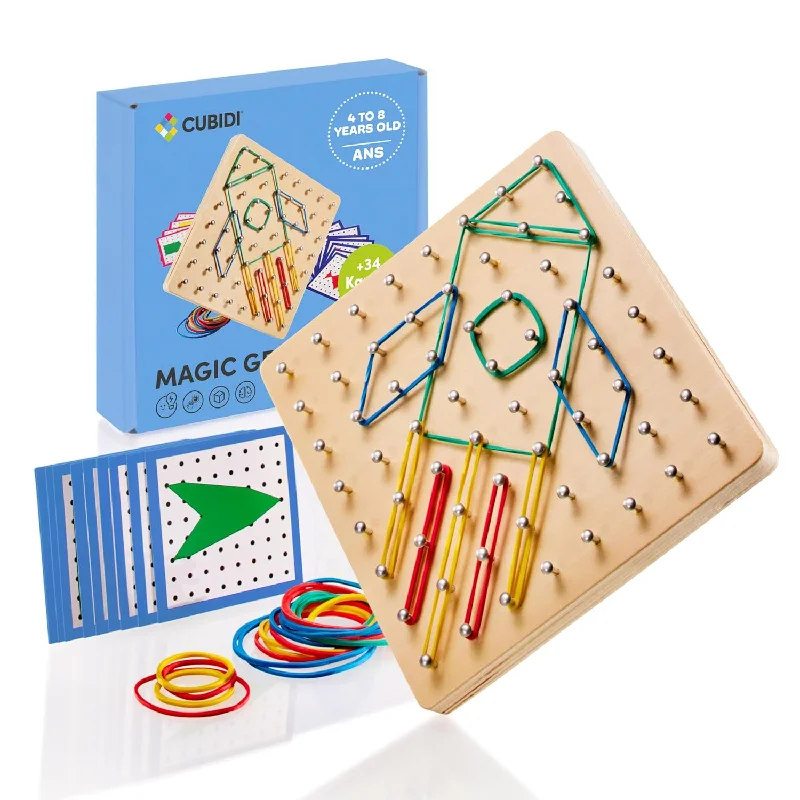 Wooden Geoboards With Rubber Bands Montessori Toys For 4+ Year Old Kids Geo Bo