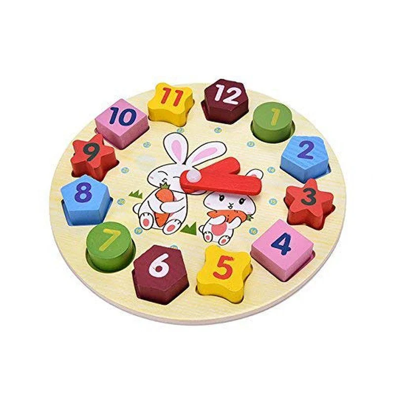 Wooden Learning Educational Puzzle Toy - Multicolor (S-Clock)