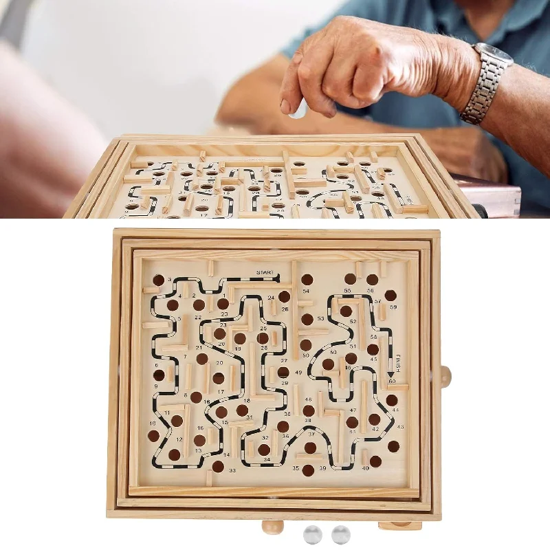 Wooden Maze Toy, Wooden Ball Maze Game, Educational Maze Puzzle Toy, Ball Maze