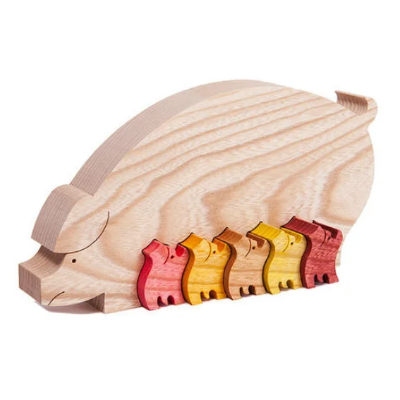 Wooden Pig Puzzle