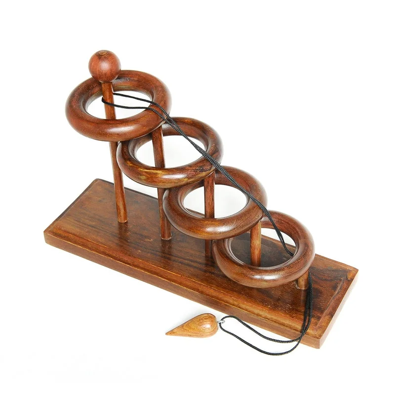 Wooden Rope and Loop Puzzle