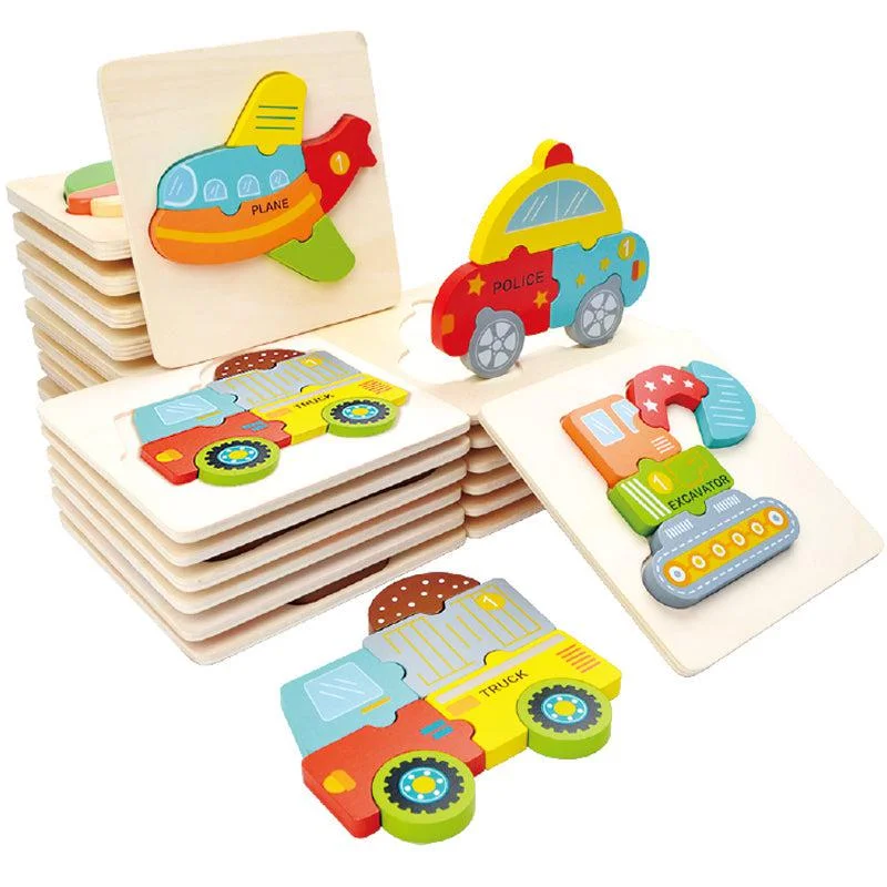 Wooden Traffic Puzzles Set of 6