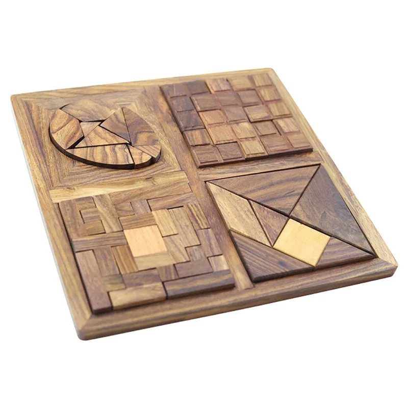 Wooden Tray 4 in 1 Puzzle