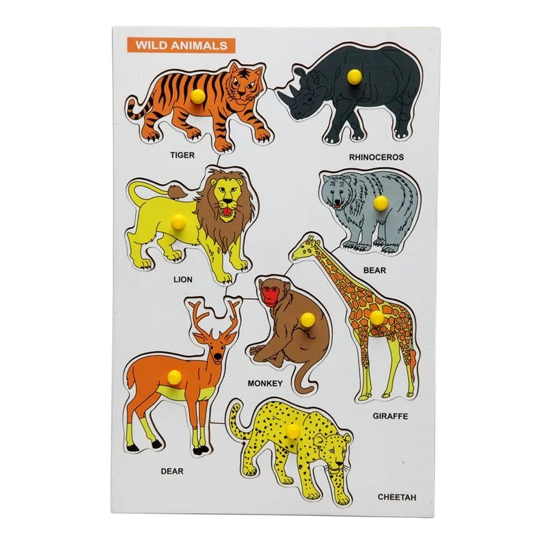 Wooden Wild Animals Puzzle for Kids