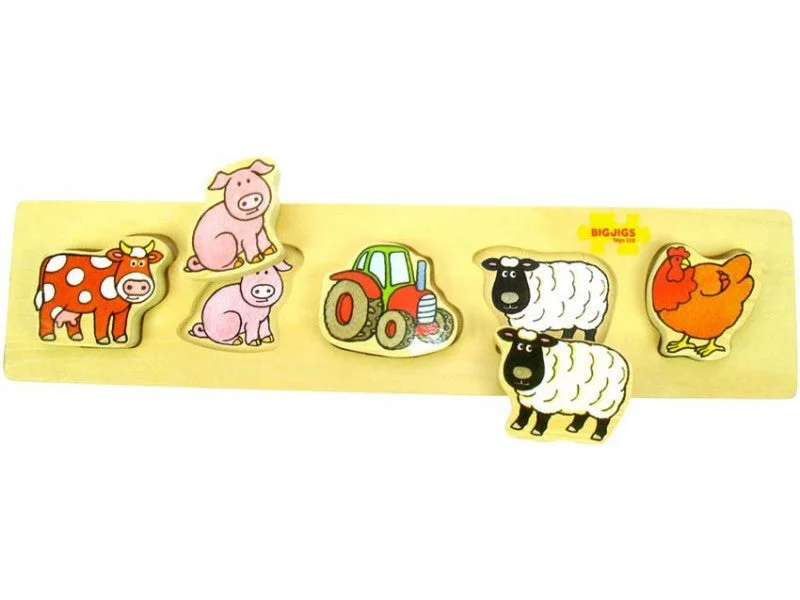 BigJigs Chunky Lift and Match Puzzle Farm