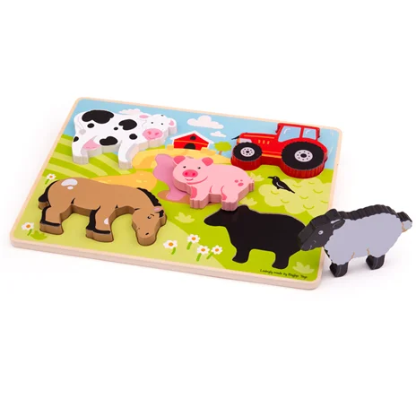 BigJigs Chunky Lift Out Puzzle-Farm