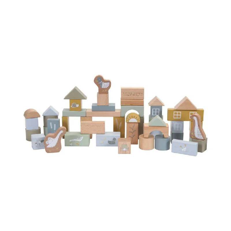 Little Dutch Wooden Building Blocks - Blue