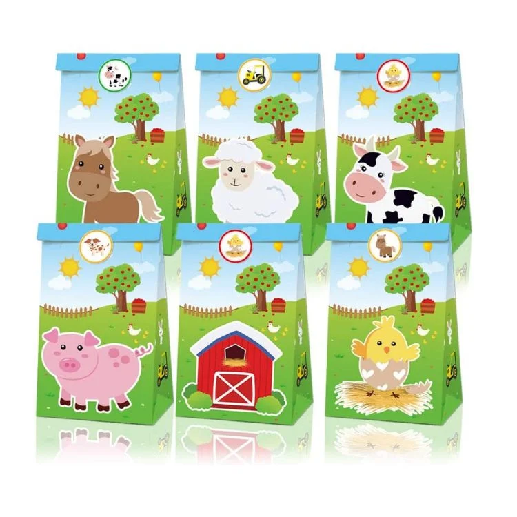 Paper Party Bag | Farmhouse Animal | 12 Pcs